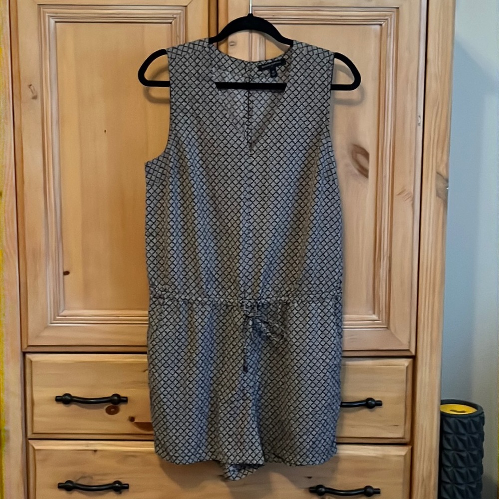 Black and white print shorts that are a romper